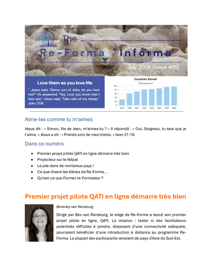 Re-Forma a des nouvelles pour vous 