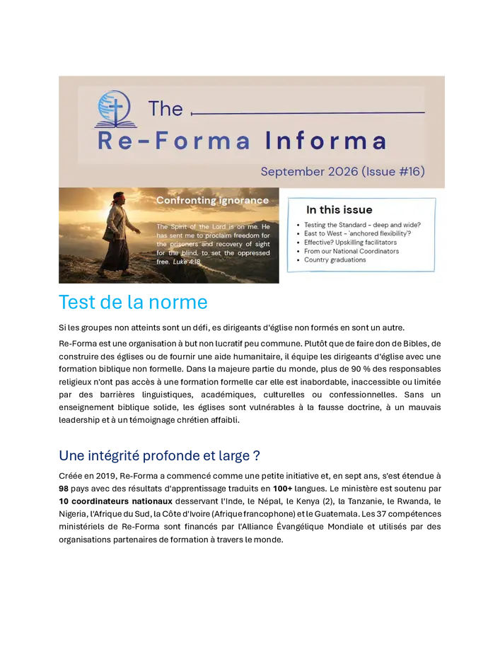 Une autre bonne lecture tirée de Re-Forma